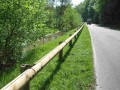 Wooden guardrail post