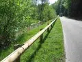 Wooden guardrail post